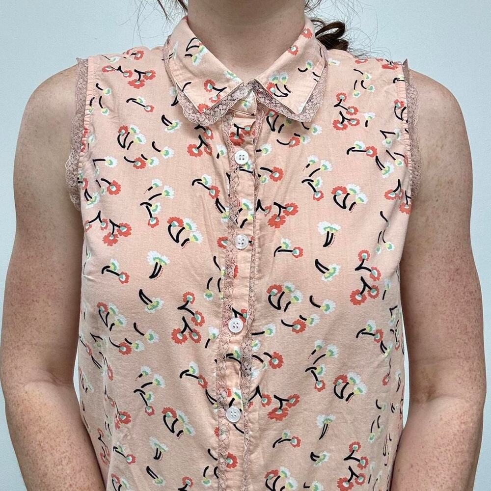 Y2k modcloth cotton button up - Picture 3 of 8